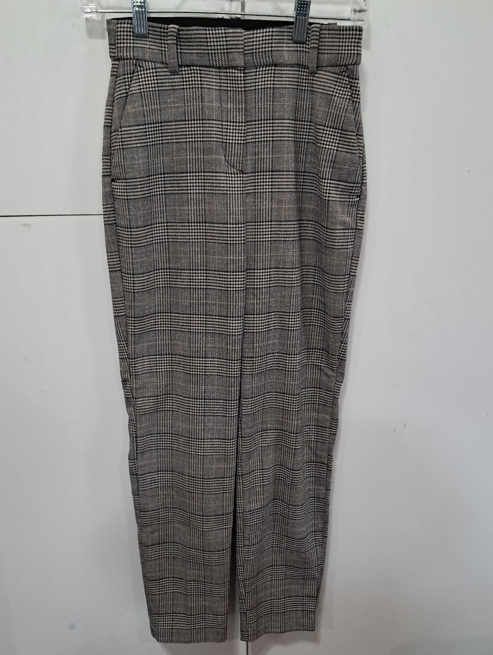 Women's H&M Black and Beige Plaid Dress Pants Trousers